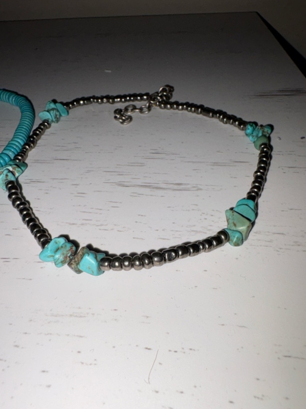 Turquoise Beaded Necklace and Bracelet Set - Women Jewelry - Picture 3 of 3